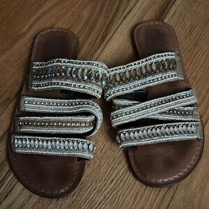 Embellished Brown Sandals